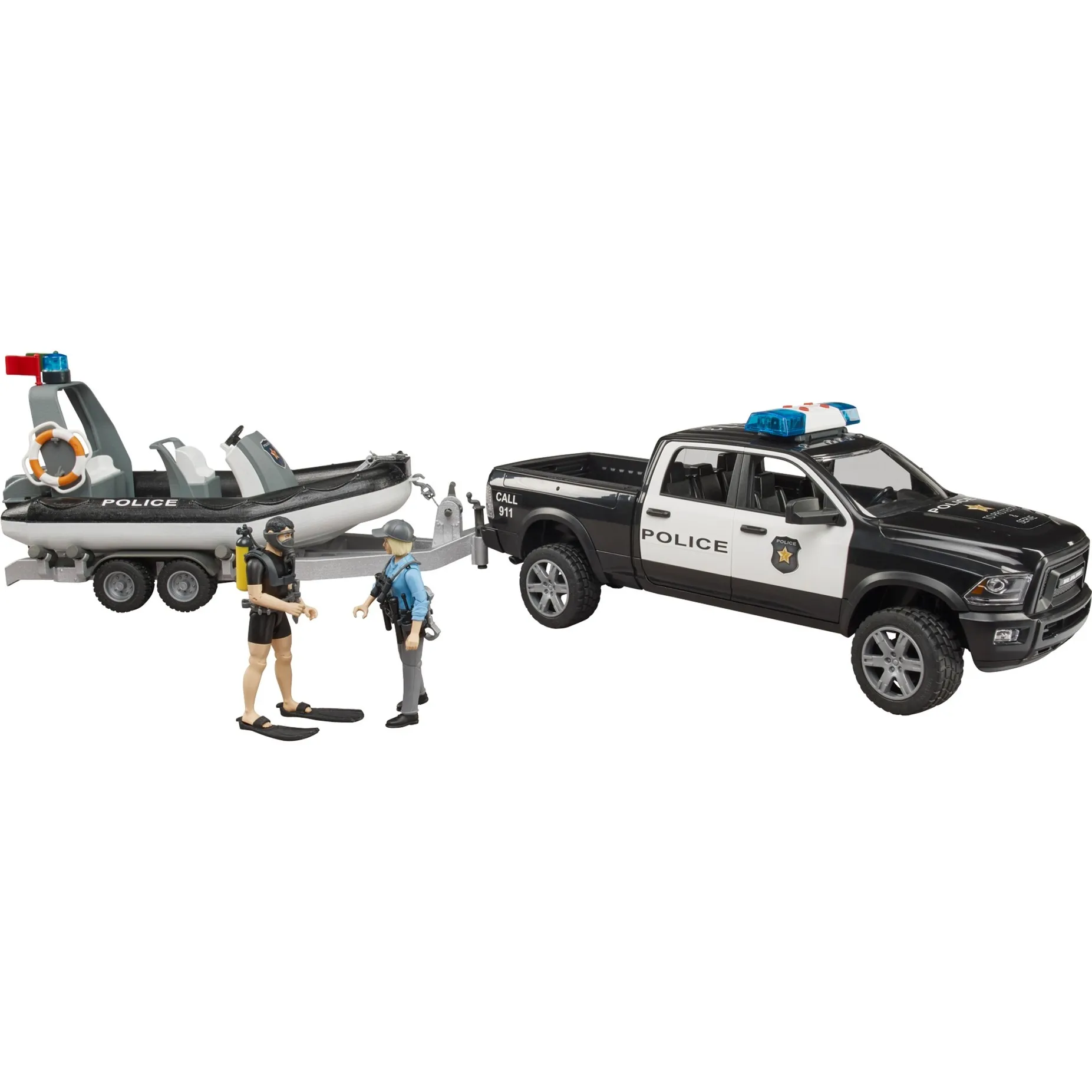 RAM 2500 Polizei Pickup, modulo L+S, rimorchio con barca, Veicolo modello - immagine 1