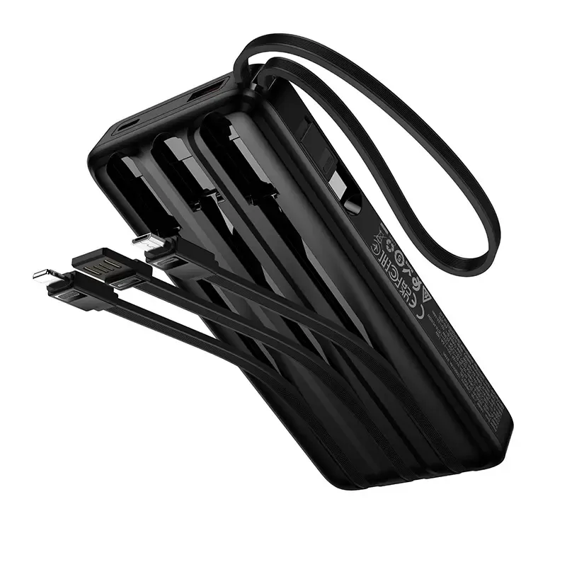 Batteria Esterna HOCO J156 Founder, 10000mAh, 22.5W, QC + PD, 1 x Lightning - 1 x microUSB - 1 x USB-A - 2 x USB-C, Nera - immagine 1