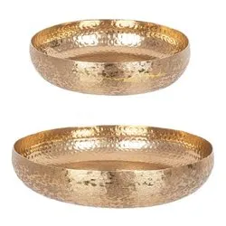 Set vassoi 2 pz Alluminio VARANASI Oro 0182972 - immagine 1