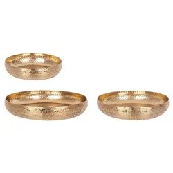 Set vassoi 3 pz Alluminio VARANASI Oro 0182960 - immagine 1
