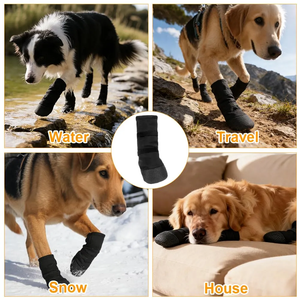 OSDUE Impermeabili Scarpette Cane,Calze di Protezione e Recupero per Cani,Stivali per Cani Paw Protector,Antiscivolo,Regolabili e Lavabili,per Dog per Calzini Cane Ferite attività All'aperto(S) - immagine 6