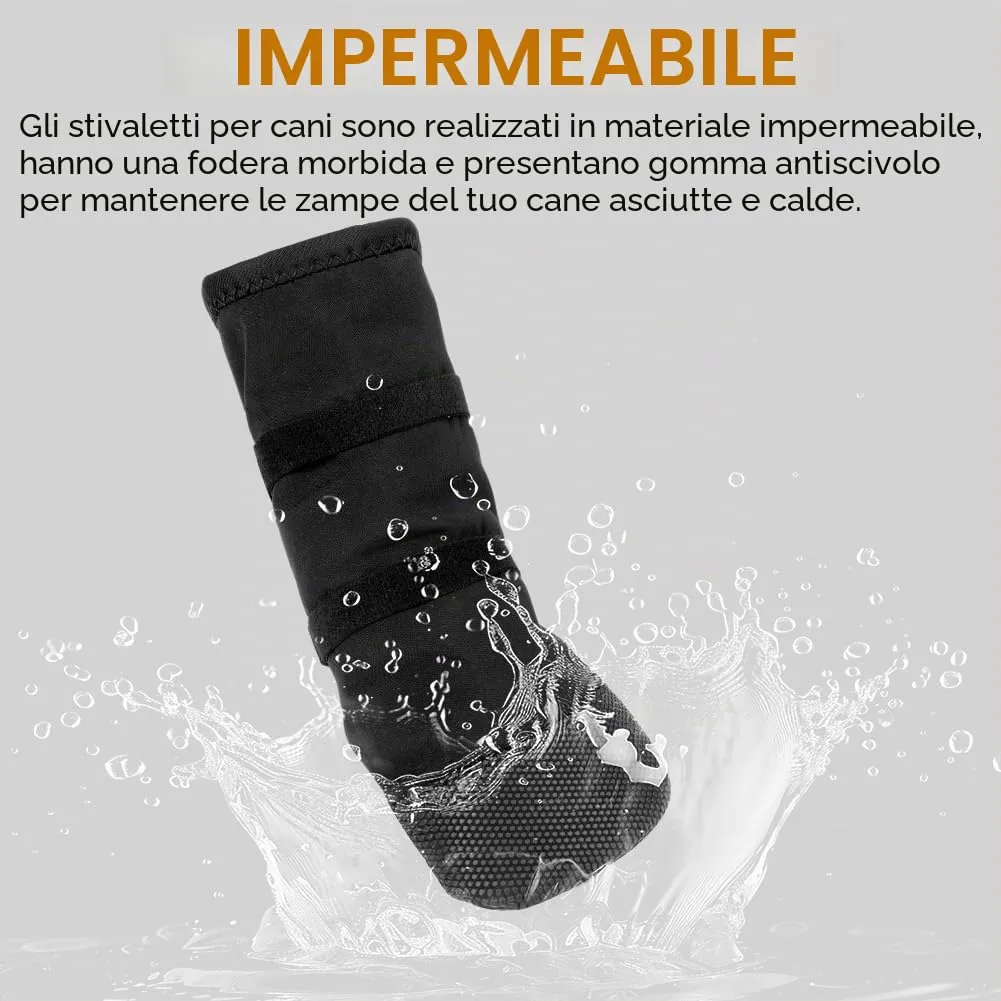 OSDUE Impermeabili Scarpette Cane,Calze di Protezione e Recupero per Cani,Stivali per Cani Paw Protector,Antiscivolo,Regolabili e Lavabili,per Dog per Calzini Cane Ferite attività All'aperto(S) - immagine 9