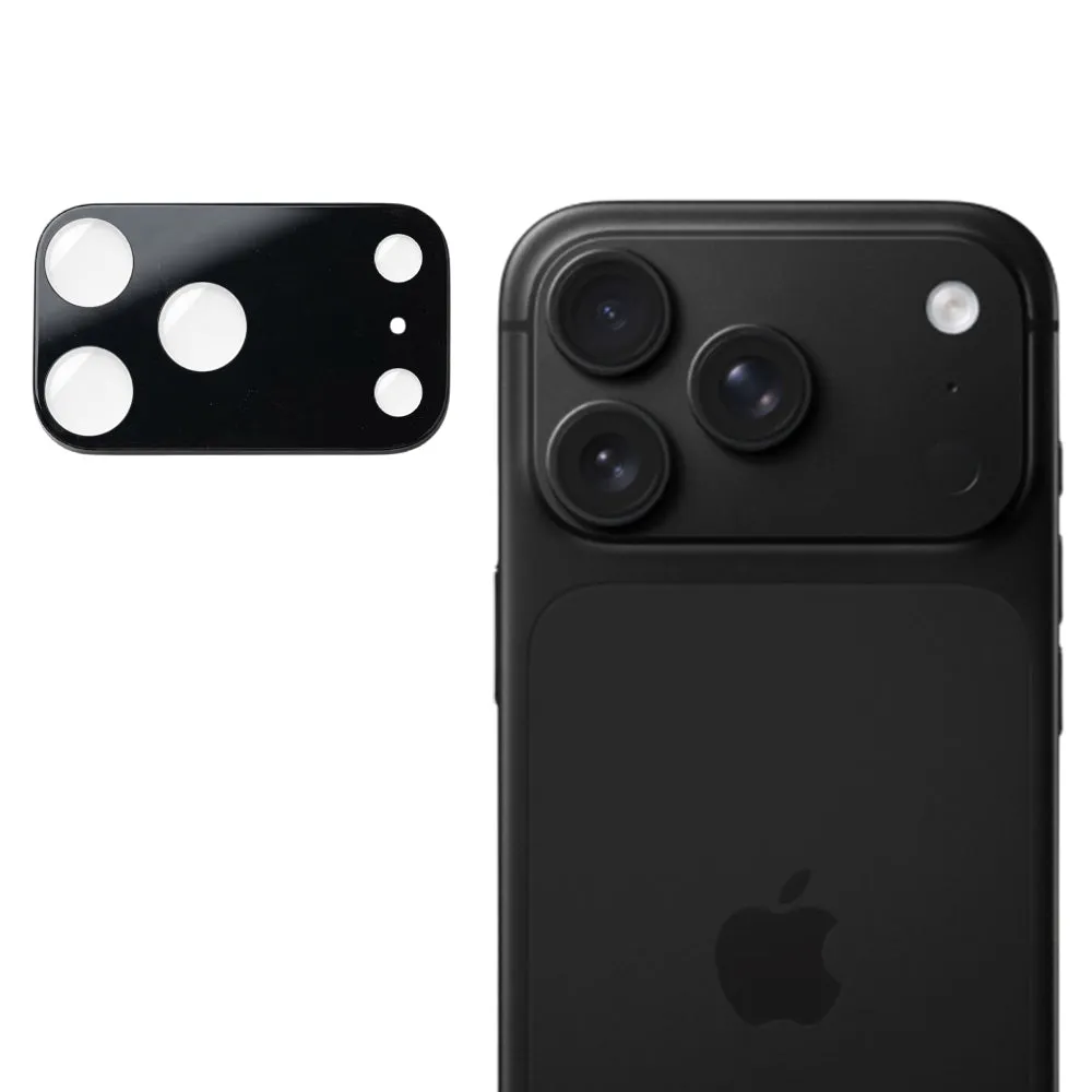 Pellicola protettiva per fotocamera posteriore Techsuit per Apple iPhone 18 Pro, vetro temperato, nero - immagine 1