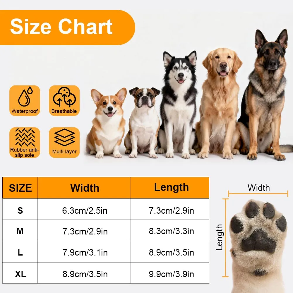 OSDUE Impermeabili Scarpette Cane,Calze di Protezione e Recupero per Cani,Stivali per Cani Paw Protector,Antiscivolo,Regolabili e Lavabili,per Dog per Calzini Cane Ferite attività All'aperto(M) - immagine 2