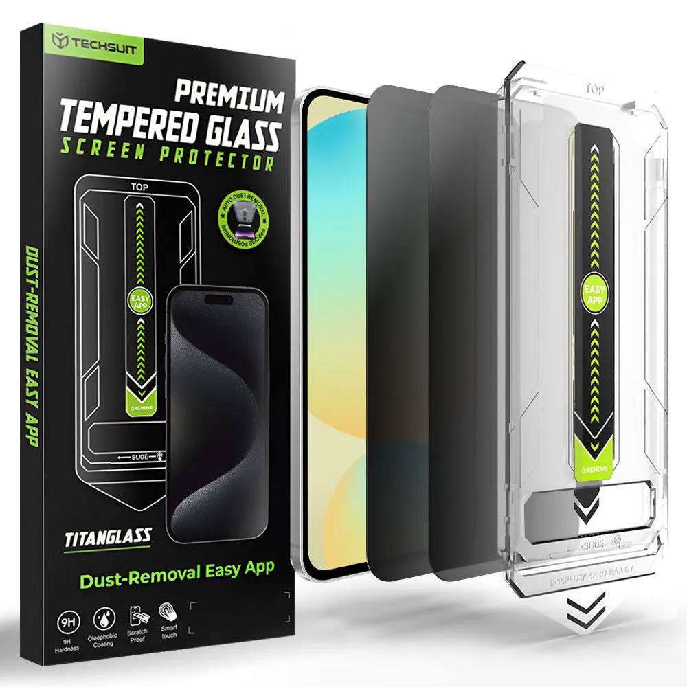 Pellicola protettiva per schermo Privacy Techsuit TitanGlass CrystalHD per Samsung Galaxy S24 FE S721, Vetro temperato, Full Glue, Set 2 pezzi - immagine 1