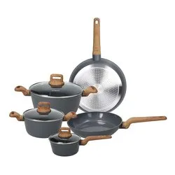 Batteria pentole Alluminio antiaderente ( 8 pz) T-CARE MY COOKING Grigio YL79108TCGR - immagine 1