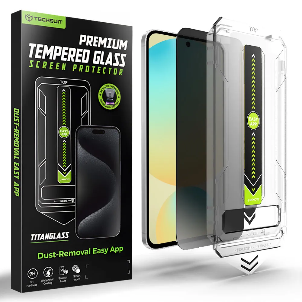 Pellicola protettiva per schermo Privacy Techsuit TitanGlass CrystalHD per Samsung Galaxy S24 FE S721, Vetro temperato, Full Glue - immagine 1