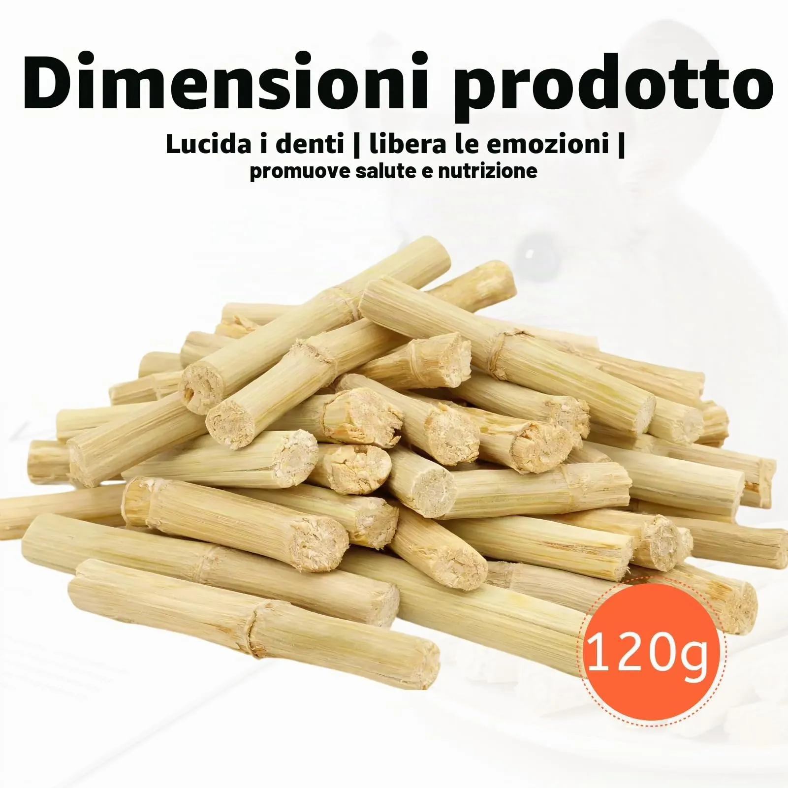 Rowglow 120g Bastoncini Bambu Coniglio Naturale, Bastoncino Bambù Per Cincillà Criceto Porcellino D'India (120g Bastoncini Bambu Coniglio) - immagine 2
