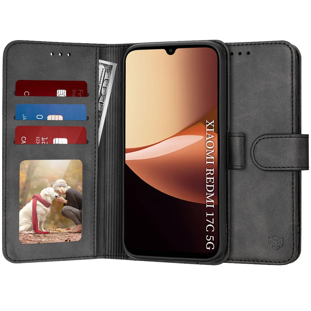 Custodia per Xiaomi Redmi 17C 5G, Techsuit, Diary Book, Nera - immagine 1