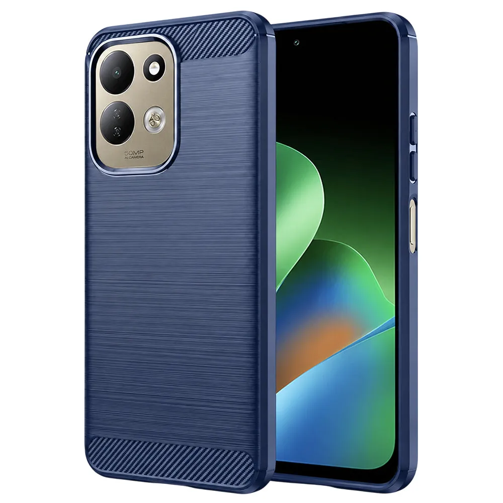 Custodia per Xiaomi Redmi 17 5G / 17 4G, Techsuit, Carbonio, Blu - immagine 1