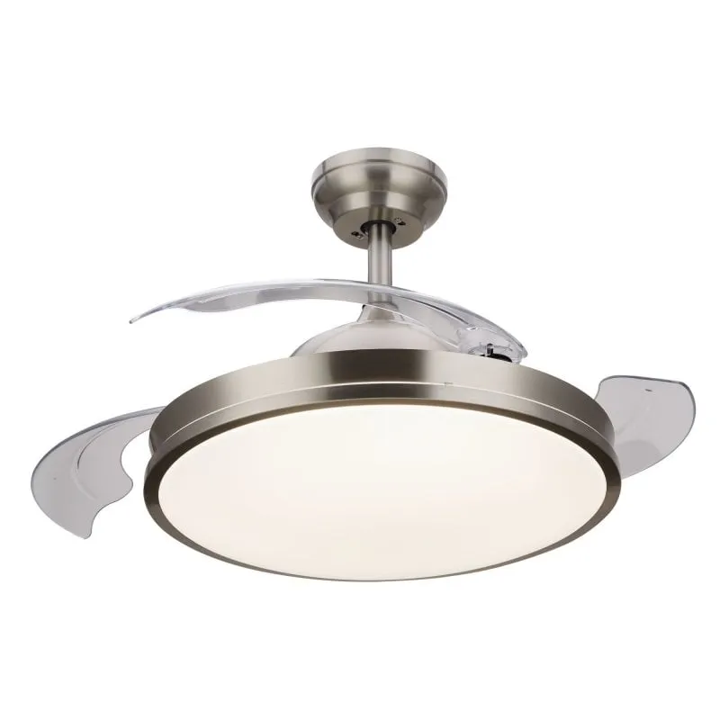 Philips Lighting Atlas Ventilatore da soffitto con luce LED e telecomando 106 cm Nichel - immagine 1