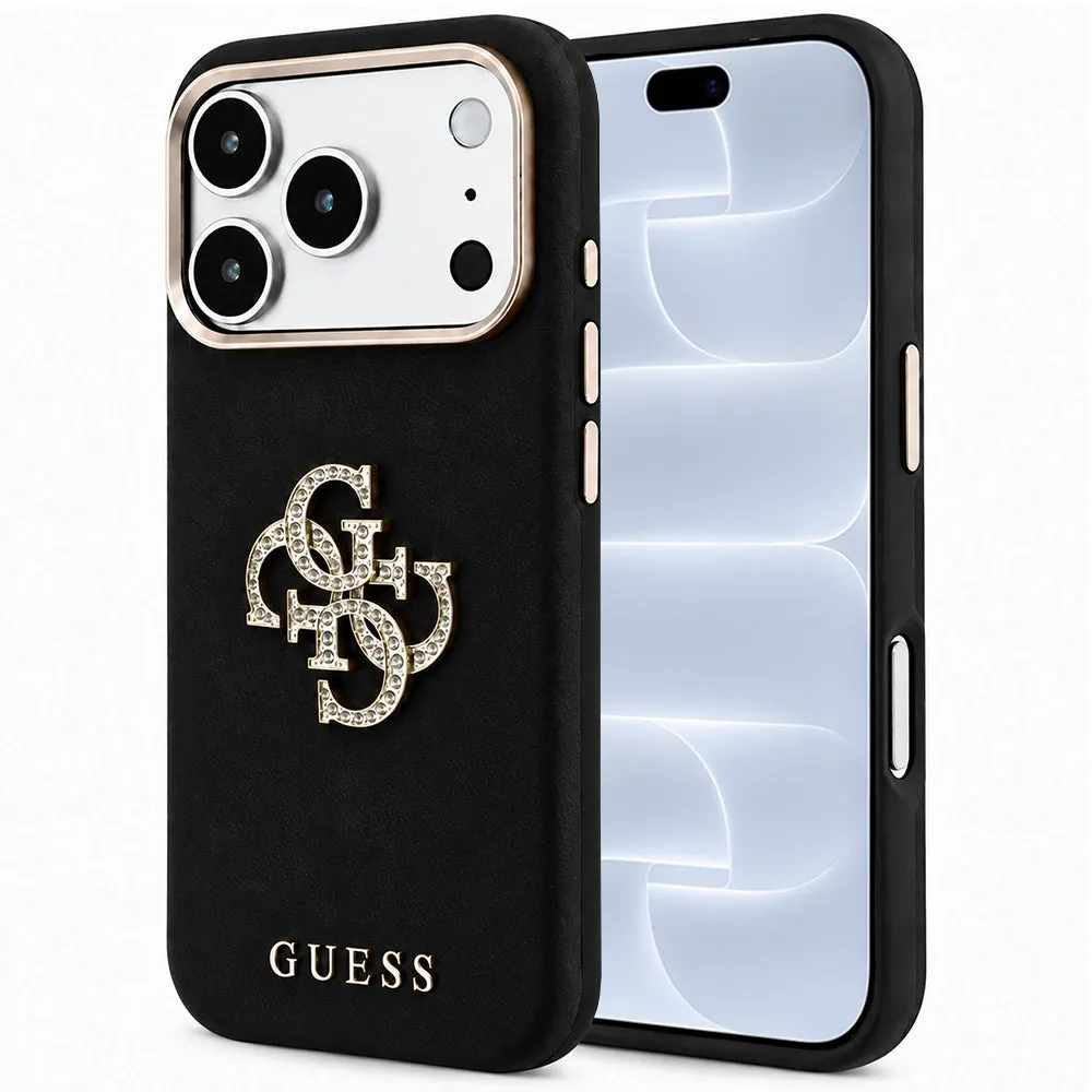 Custodia per Apple iPhone 18 Pro / 17 Pro, Guess, Smooth Big Strass Logo, Nera - immagine 1