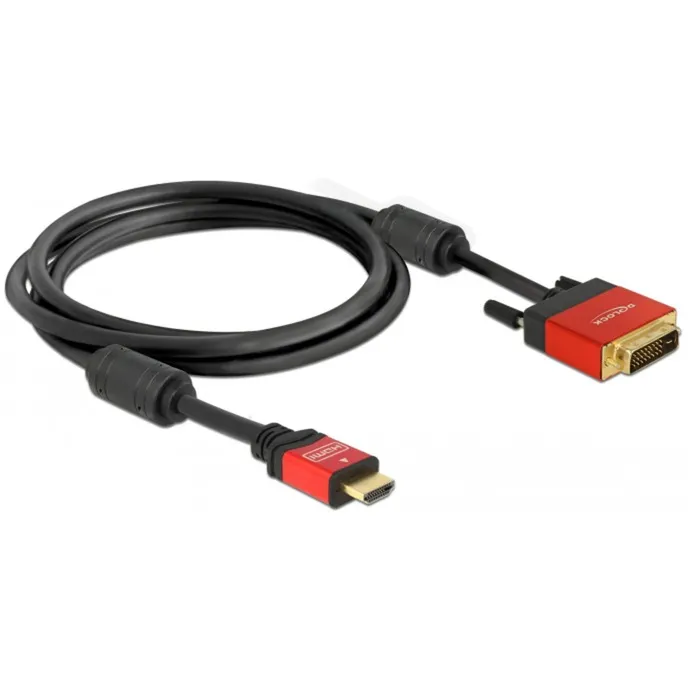 HDMI - DVI Cable 1.8m male / male 1,8 m DVI-D, Adattatore - immagine 1