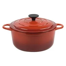 Casseruola con coperchio ghisa (24x11cm) NORMANDIE Rosso sfumato 04000240GCV - immagine 1