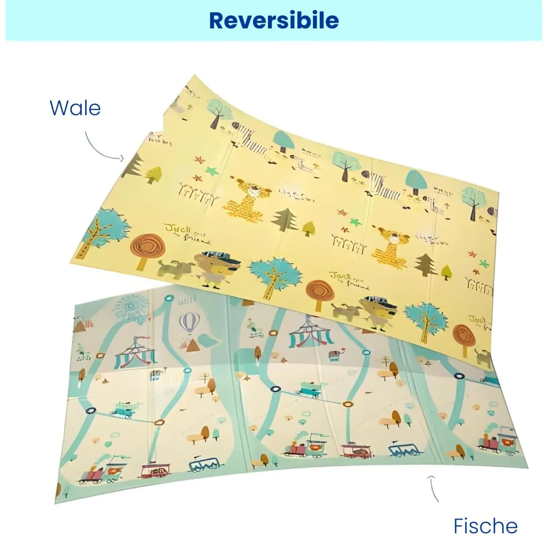 Edibaby, Tappeto Gioco Bambini, 180 x 150 cm, Spessore 1 cm,Tappeti Neonato in XPE Imbottito, Reversibile e Pieghevole, Attività per Cameretta (Fun | 180x150 | 1 cm) - immagine 3
