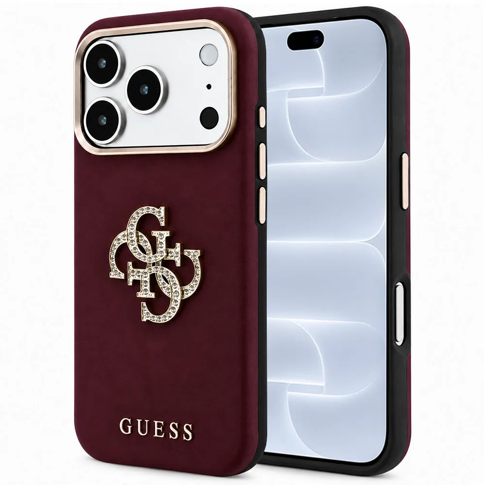 Custodia per Apple iPhone 18 Pro / 17 Pro, Guess, Smooth Big Strass Logo, Vinaccia - immagine 1