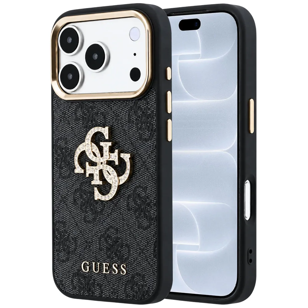 Custodia per Apple iPhone 18 Pro / 17 Pro, Guess, 4G Big Strass Logo, Nera - immagine 1