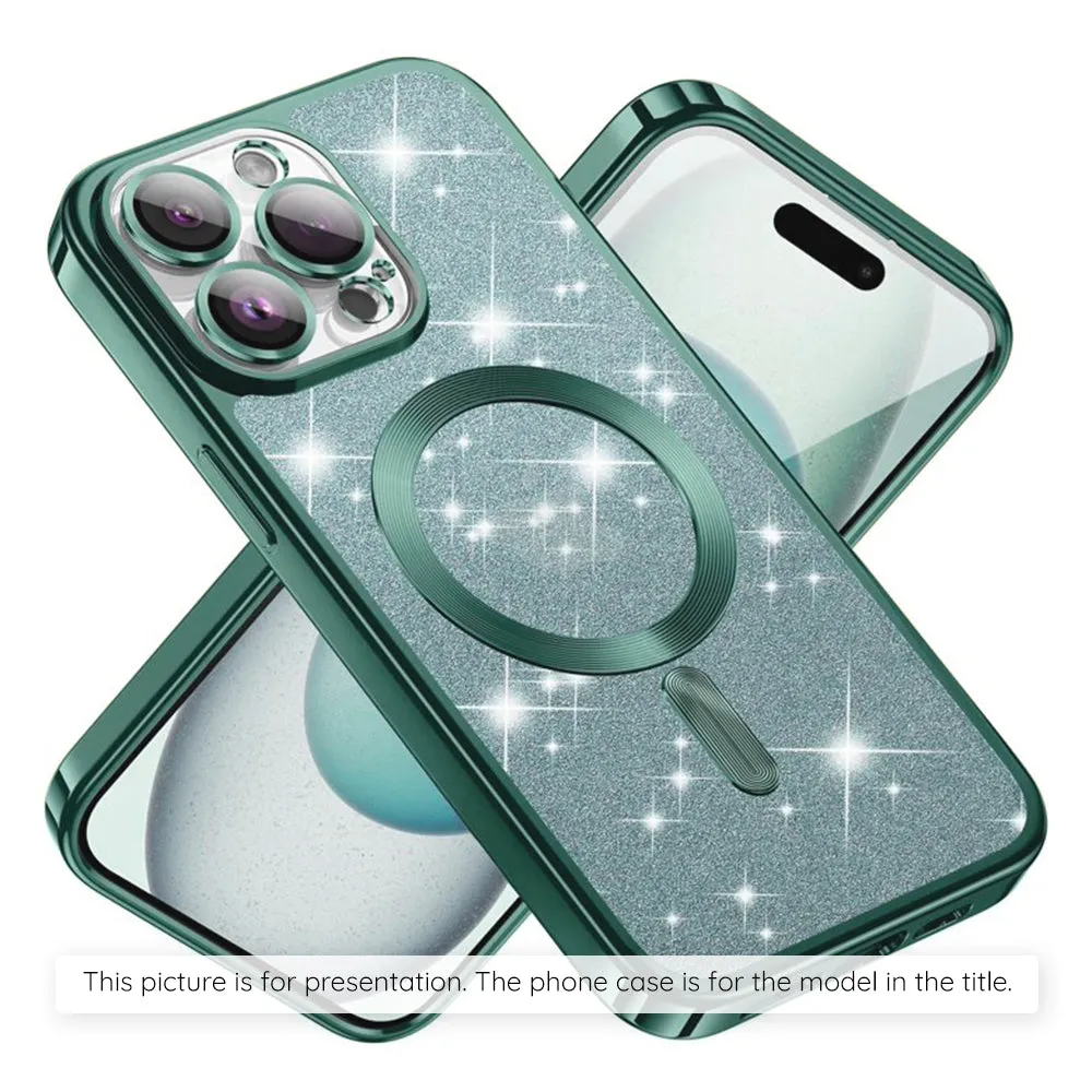 Custodia MagSafe per Xiaomi 17T, Techsuit, Luxury Glitter, Verde Chiaro - immagine 1