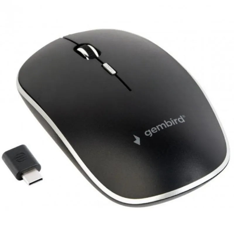 Gembird MUSW-4BSC-01 mouse Ambidestro RF Wireless + USB Type-C Ottico 1600 DPI - immagine 1