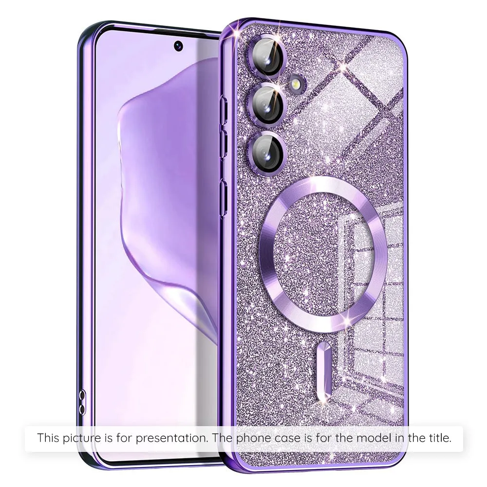 Custodia MagSafe per Xiaomi 17T Pro, Techsuit, Luxury Glitter, Viola Chiaro - immagine 1