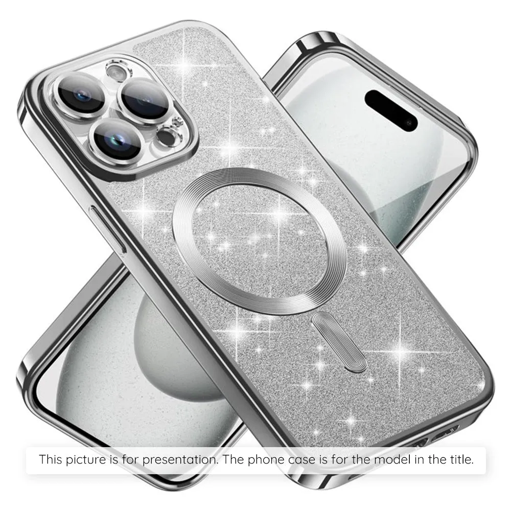 Custodia MagSafe per Xiaomi 17T Pro, Techsuit, Luxury Glitter, Argento - immagine 1