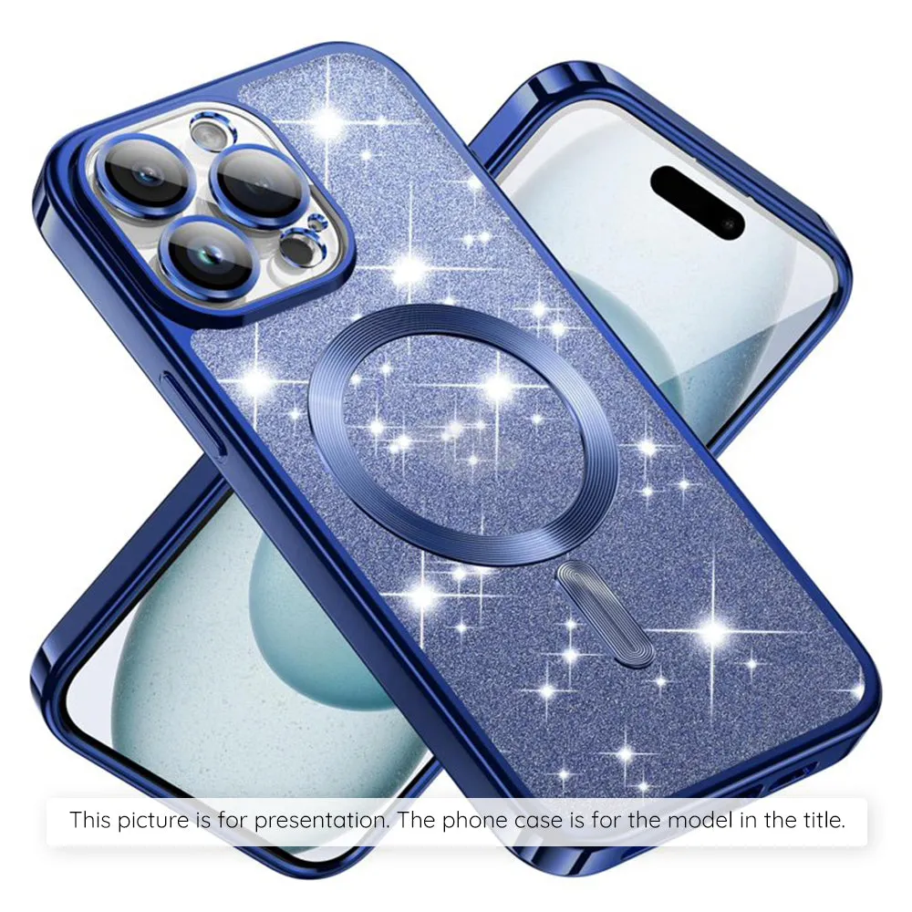 Custodia MagSafe per Xiaomi 17T Pro, Techsuit, Luxury Glitter, Blu Scuro - immagine 1