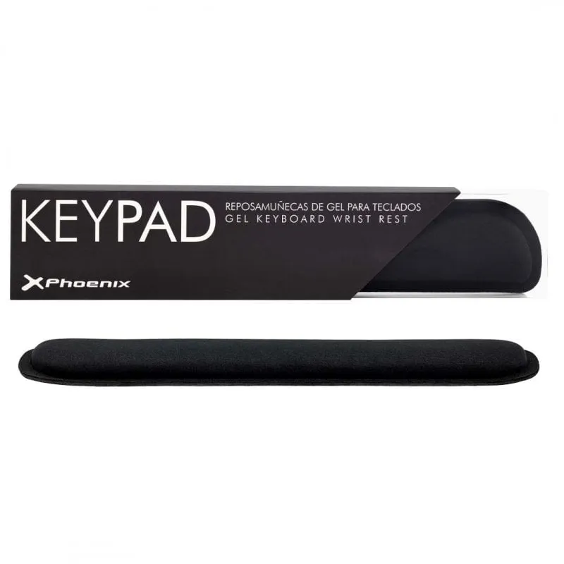 Poggiapolsi in gel Phoenix KeyPad 46x8,6 cm nero per tastiera - immagine 1