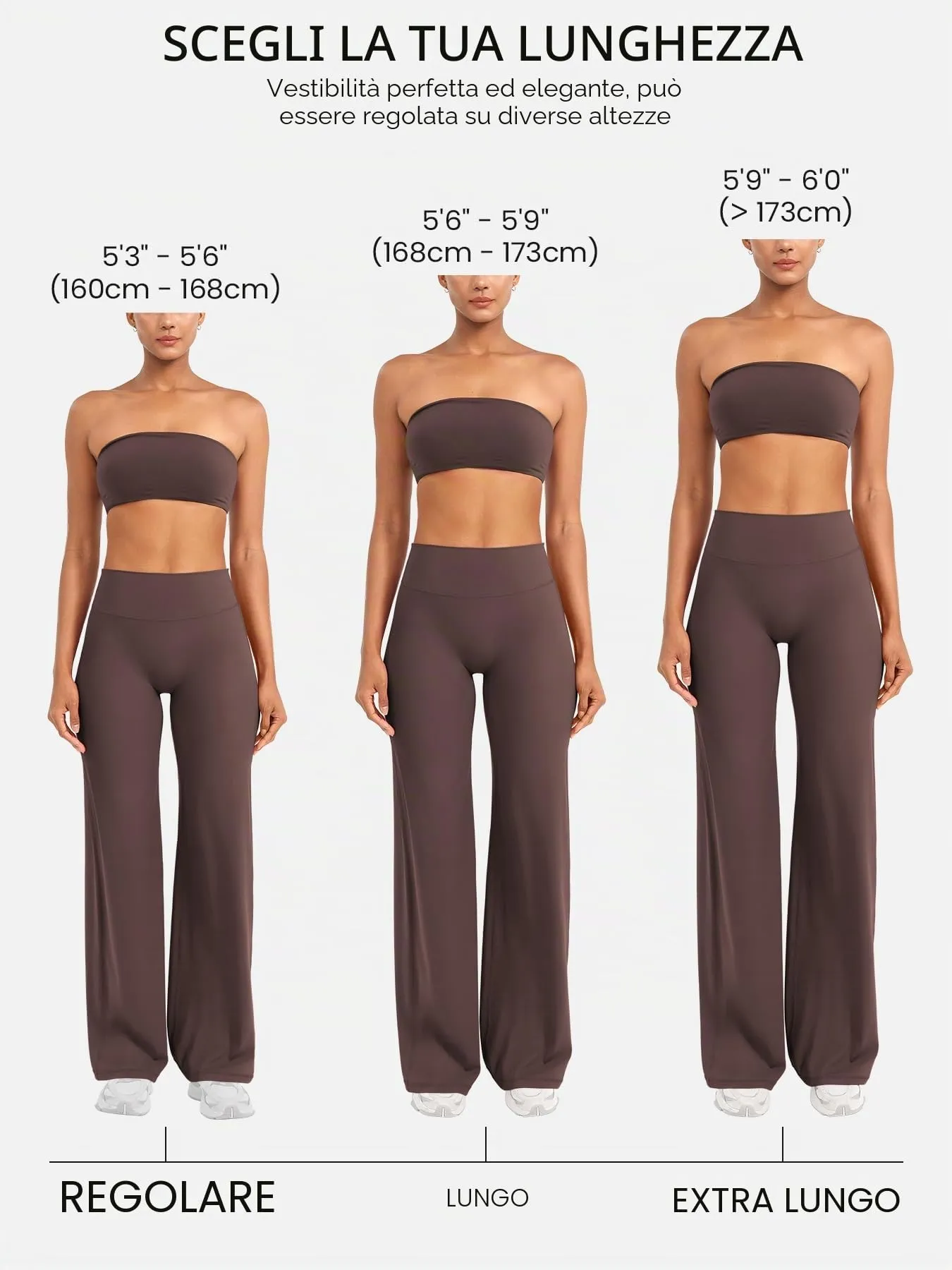 ZAAYO Leggings dritti da donna, senza cuciture, svasati, per yoga, palestra, Medium lungo - immagine 4