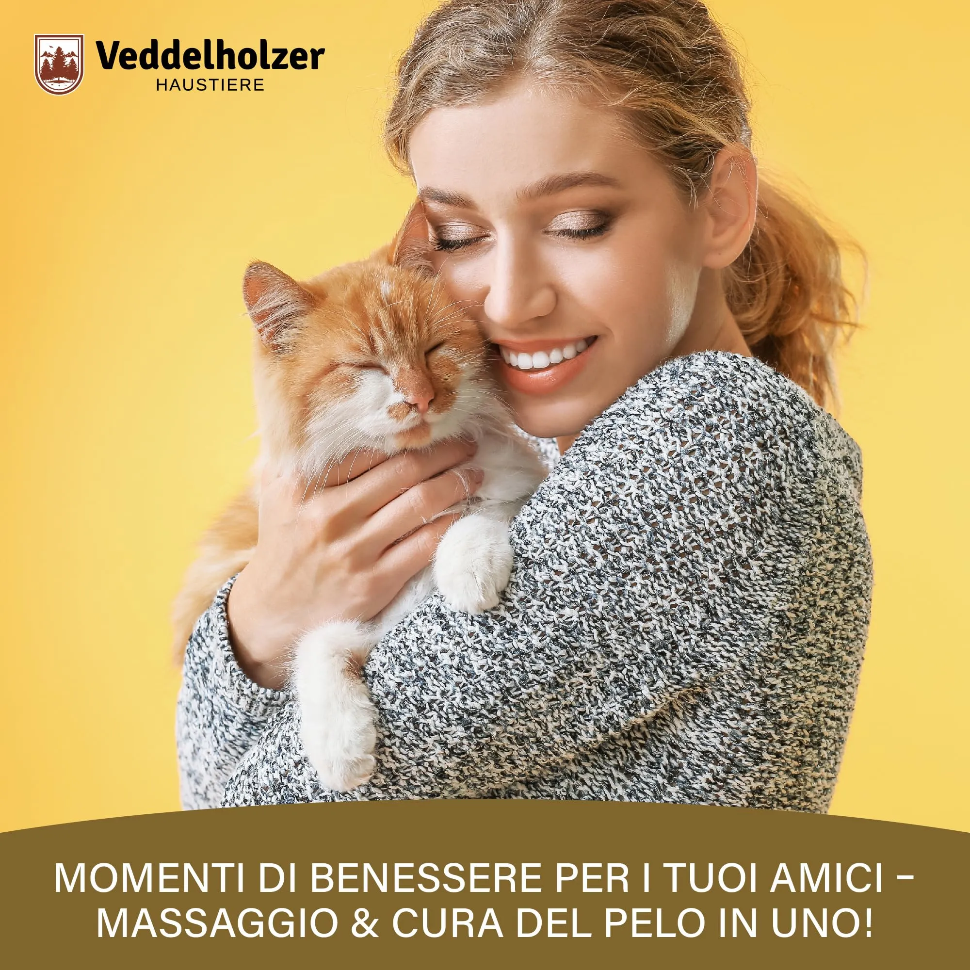 Spazzola premium Veddelholzer per cani & gatti con rimozione del pelo One-Click – spazzola efficace per il sottopelo di cani e gatti, cura delicata del mantello & districatura - immagine 7