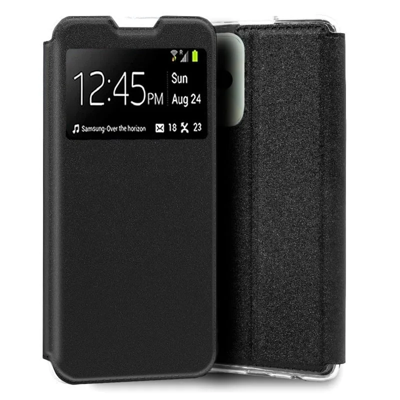 Custodia Flip Cover liscia nera per Realme C35/Narzo 50A Prime - immagine 1