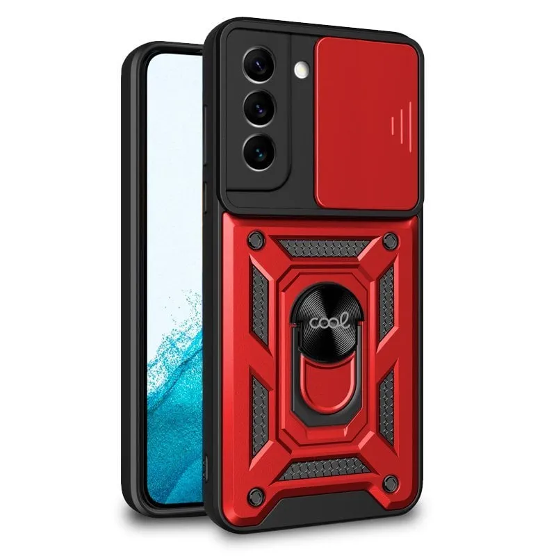 Fantastica custodia rigida rossa ad anello per Samsung Galaxy S22 S901 - immagine 1