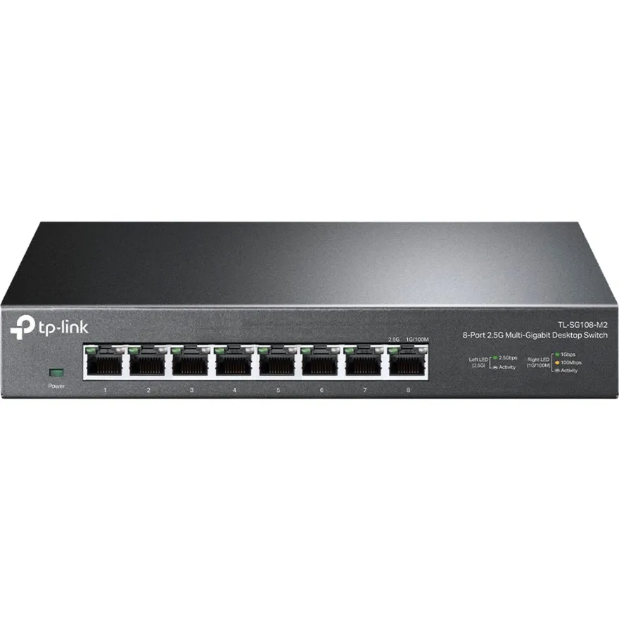 TL-SG108-M2 switch di rete Non gestito 2.5G Ethernet (100/1000/2500) Nero, Interruttore - immagine 1