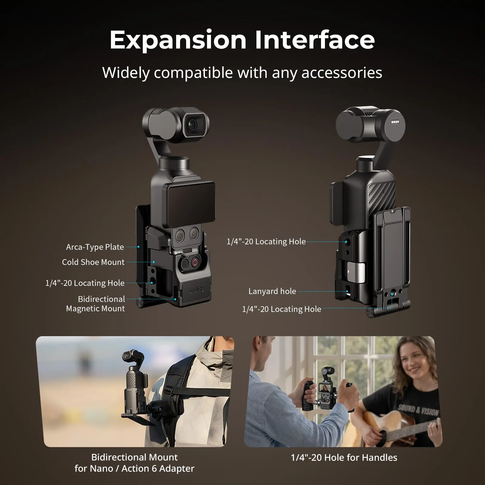 SMALLRIG Supporto Magnetico per DJI Osmo Pocket 4/ 4P/ 3 - 6003 - immagine 4