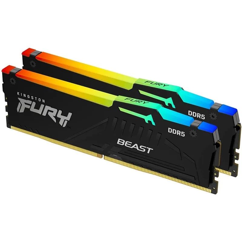 Kingston Technology FURY 64 GB 5600 MT/s DDR5 CL40 DIMM (Kit da 2 moduli) Beast RGB - immagine 1