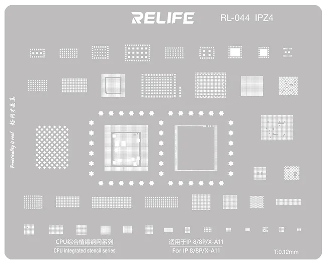Rete BGA Relife RL-044 IPZ4 per Apple iPhone 8 / 8 Plus / X, CPU - immagine 1