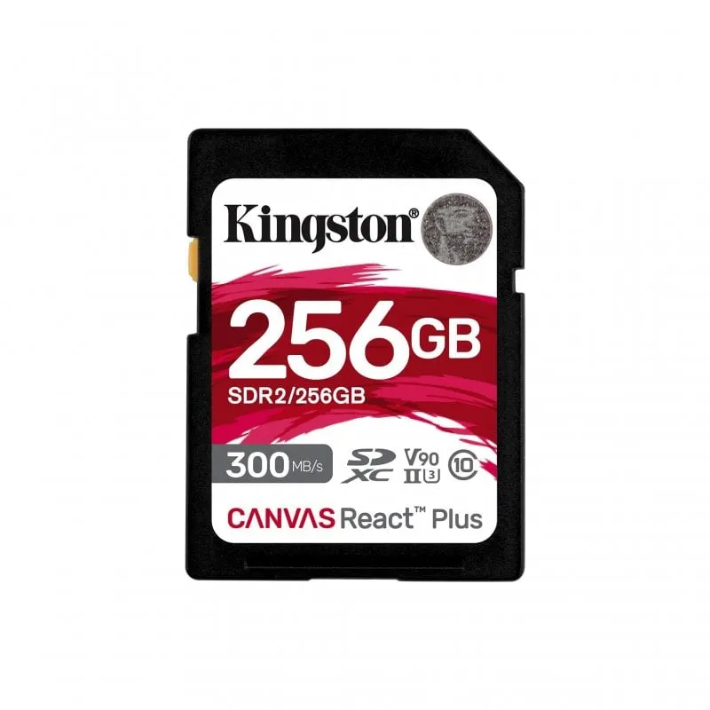 Kingston Technology 256GB Canvas React Plus SDXC UHS-II 300R/260W U3 V90 for Full HD/4K/8K - immagine 1
