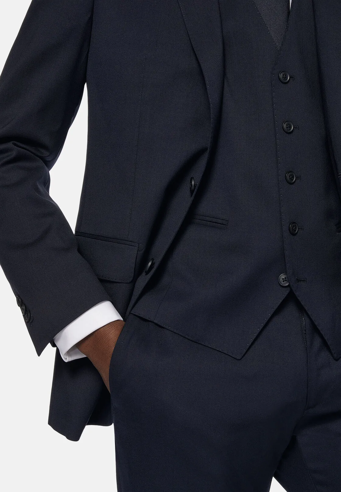 Boggi, Giacca In Saglia Di Lana Elasticizzata, Uomo, Navy, Taglia: 52 - immagine 4