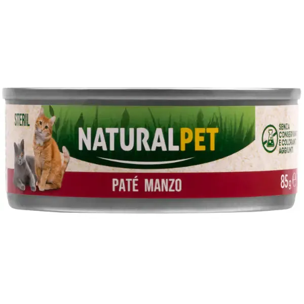 NaturalPet Cat Sterilized Patè 85 gr Manzo - confezione da 6 pezzi - immagine 1