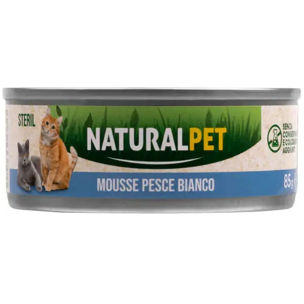NaturalPet Cat Sterilized Mousse 85 gr Pesce bianco - confezione da 6 pezzi - immagine 1