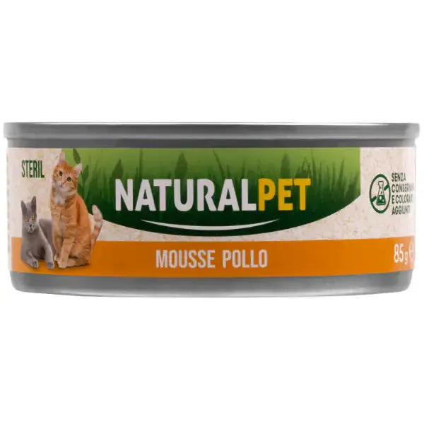 NaturalPet Cat Sterilized Mousse 85 gr Pollo - confezione da 6 pezzi - immagine 1
