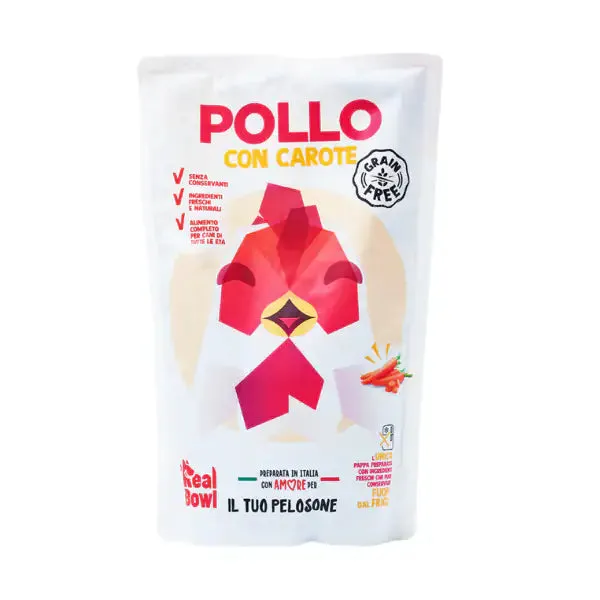 Real Bowl Dog All Breeds Grain Free 700 gr Pollo - Cibo umido per cani - immagine 1