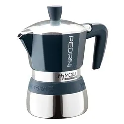 Caffettiera Alluminio 3 Tazze MYMOKA INDUCTION Velvet Blue e Cromo 02CF164 - immagine 1