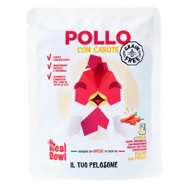 Real Bowl Dog All Breeds Grain Free 150 gr Pollo - confezione da 14 pezzi - Cibo umido per cani - immagine 1