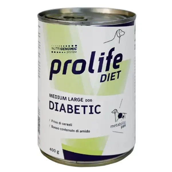 Prolife Veterinary Diet Diabetic Dog Medium/Large 400 gr Pollo - confezione da 6 pezzi - Dieta veterinaria per cani - immagine 1