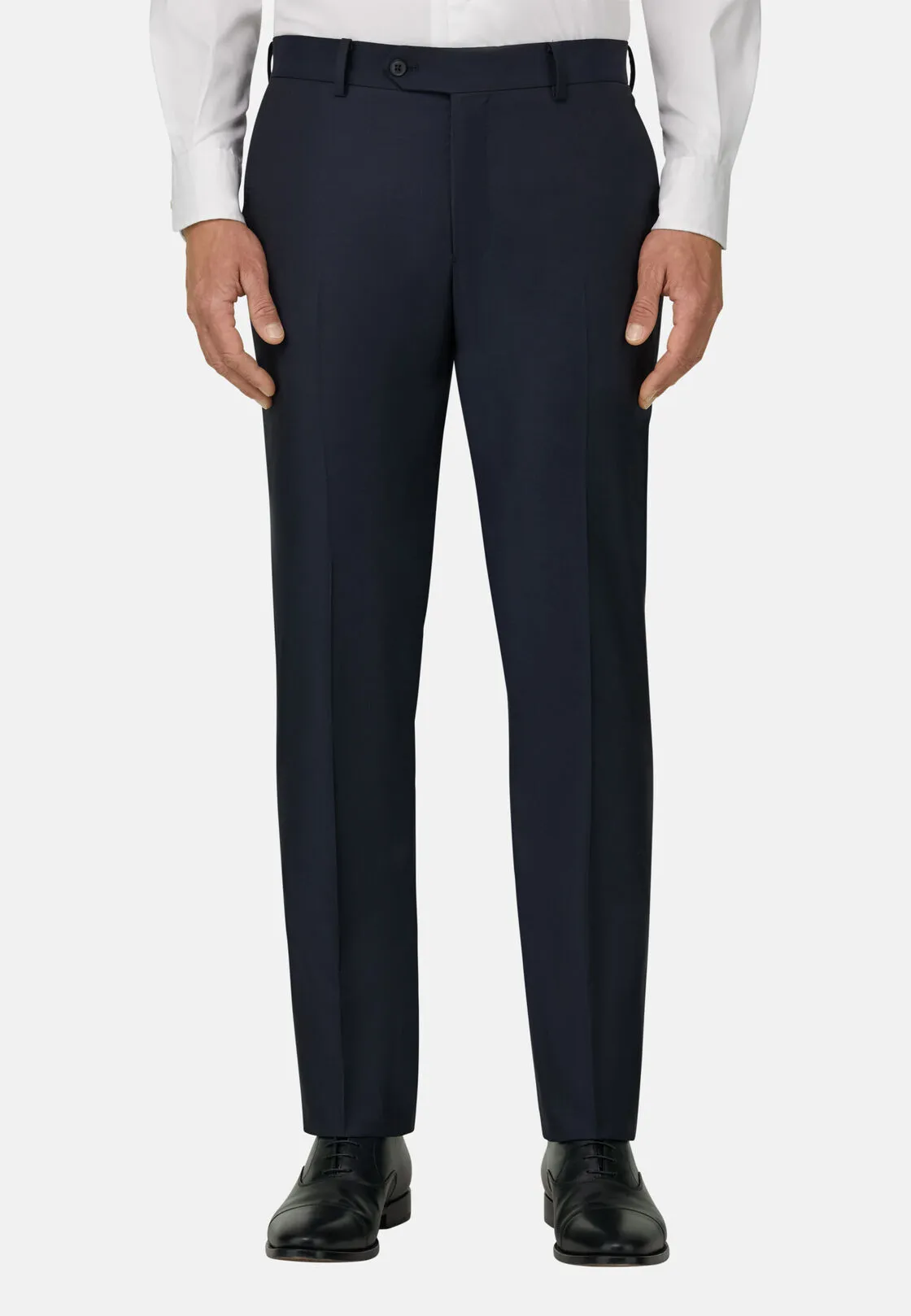 Boggi, Pantaloni Antracite In Lana Super 130 Regular Fit, Uomo, Carbone, Taglia: 46 - immagine 1