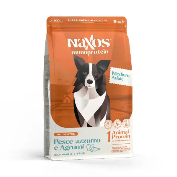 Naxos Monoprotein Dog Adult Medium Pesce azzurro e Agrumi di Sicilia 12 kg - Crocchette monoproteiche cane - immagine 1