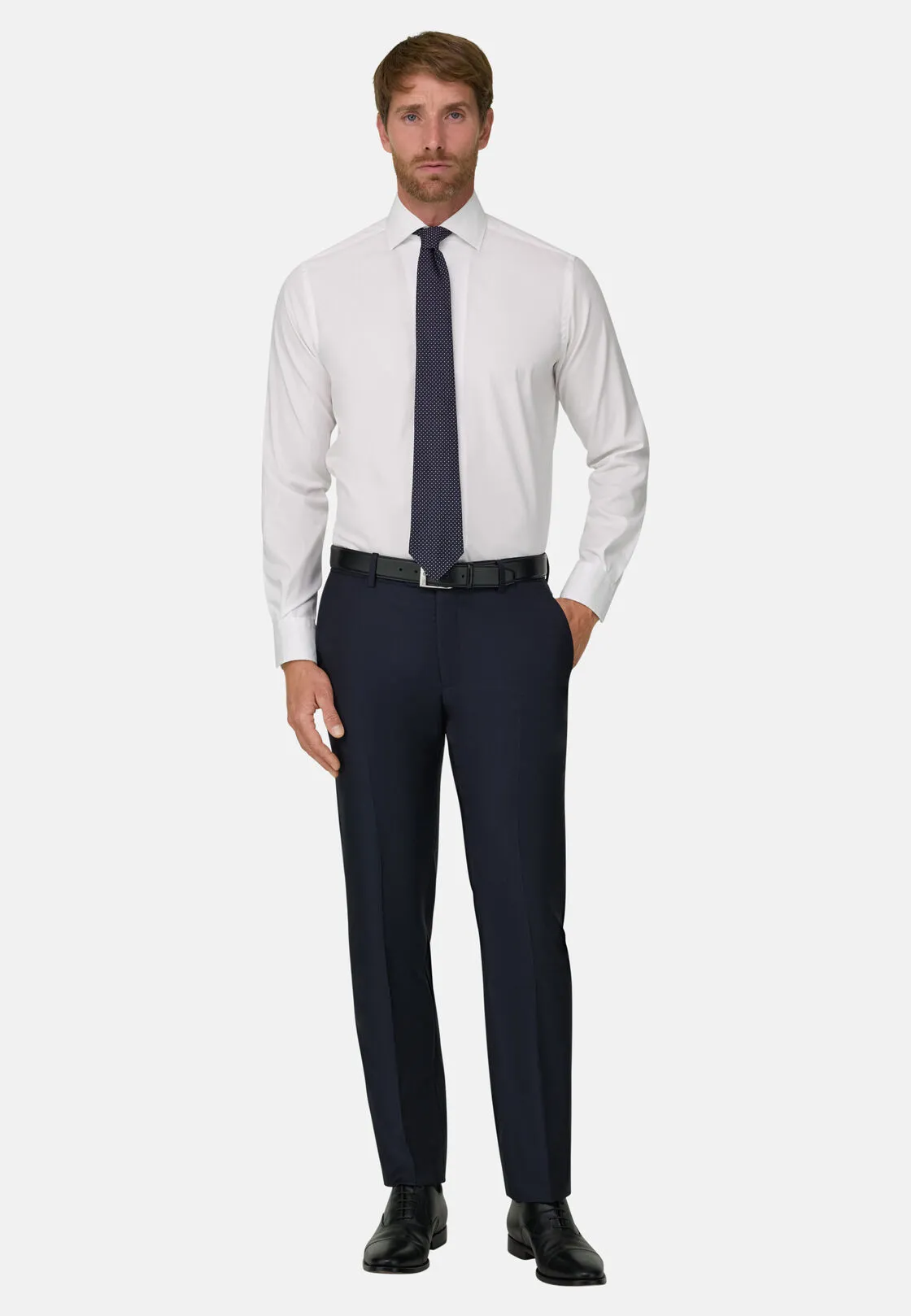 Boggi, Pantaloni Antracite In Lana Super 130 Regular Fit, Uomo, Carbone, Taglia: 52 - immagine 2