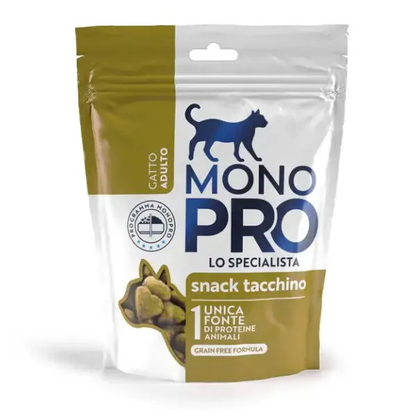 Monopro lo specialista snack Grain Free per gatti 50 gr Tacchino - immagine 1
