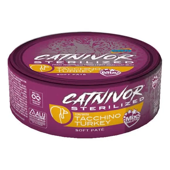 Catnivor sterilized tacchino 80 g - immagine 1