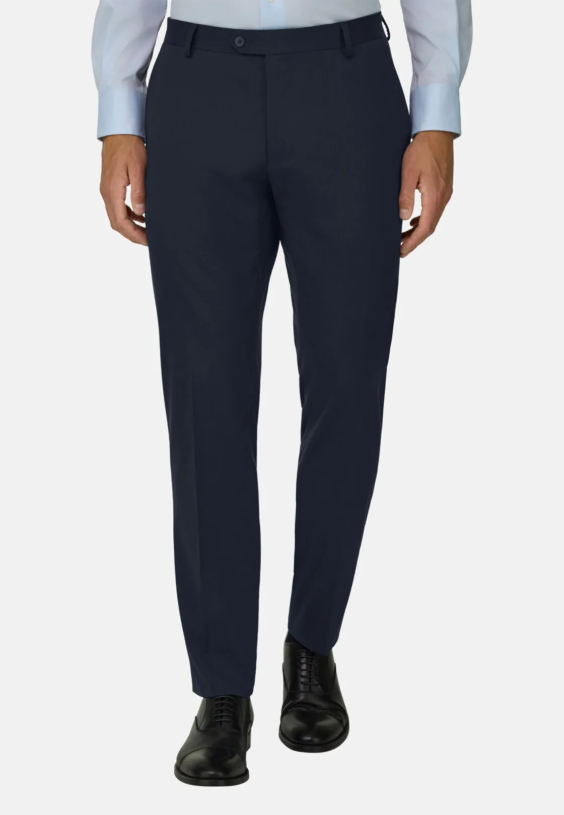 Boggi, Pantaloni In Saglia Di Lana Elasticizzata, Uomo, Navy, Taglia: 50 - immagine 1